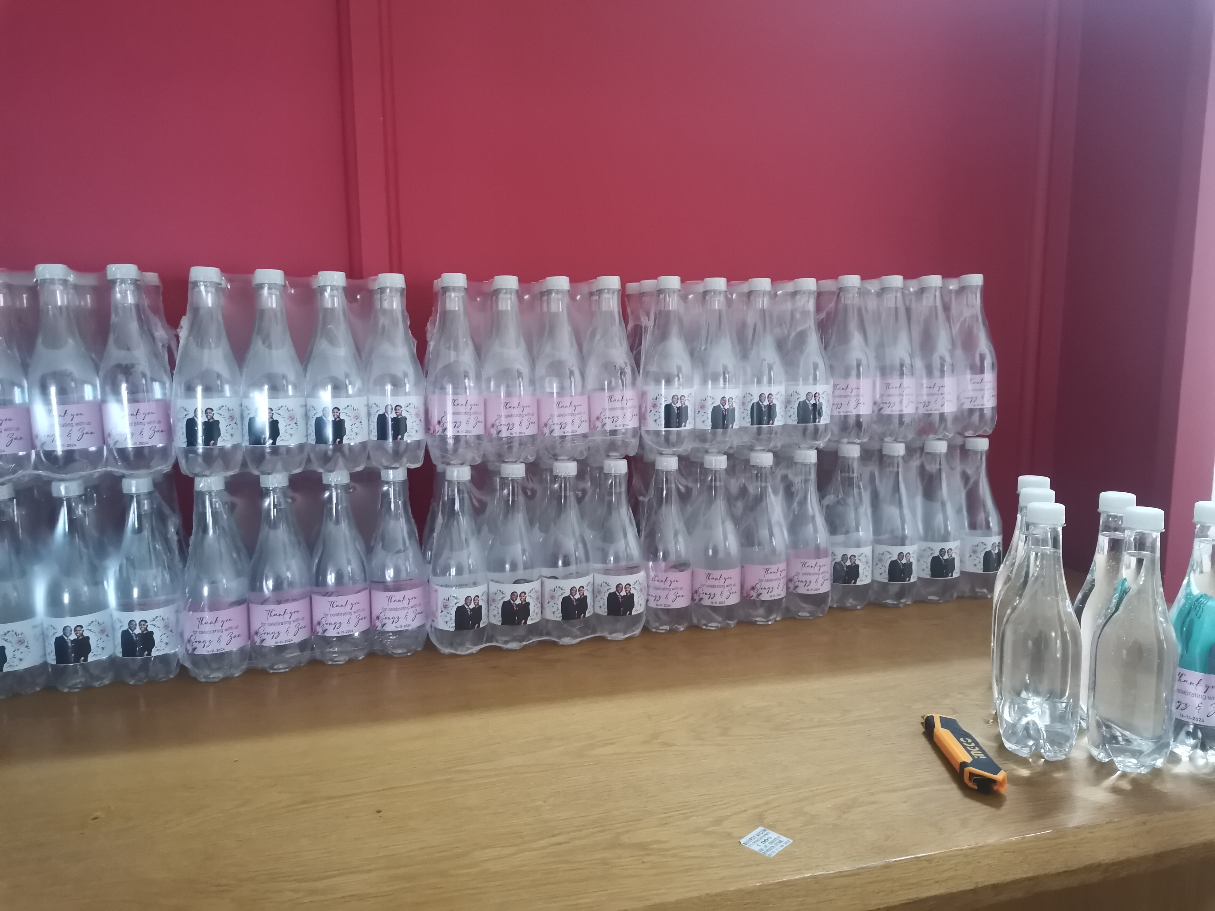 Custom-labelled event water